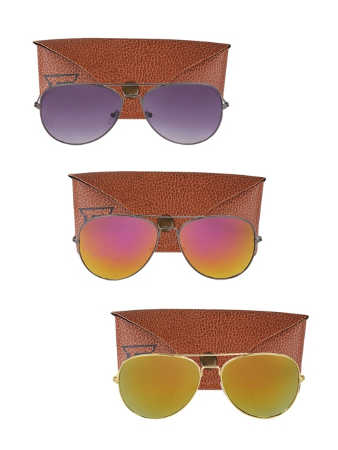 

Swiss Design Unisex Pack Of 3 Aviator Sunglasses SDSG111, Grey