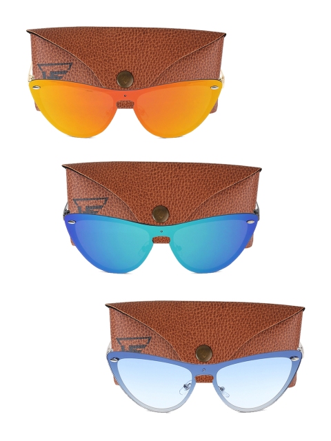 

Swiss Design Unisex Pack Of 3 Cateye Sunglasses SDSG6, Orange
