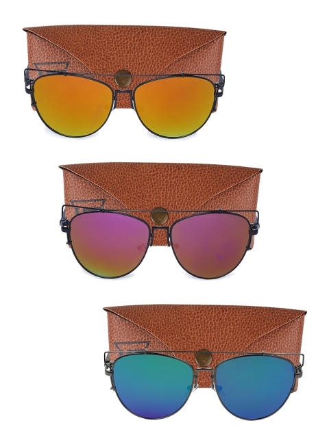

Swiss Design Unisex Pack Of 3 Oval Sunglasses SDSG29, Orange