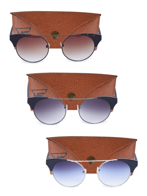

Swiss Design Pack Of 3 Unisex Cateye UV Protected Sunglasses SDSG12, Brown