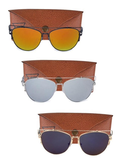 

Swiss Design Unisex Set Of 3 Oval Sunglasses SDSG32, Orange