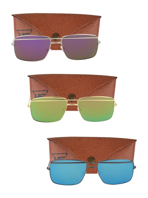 

Swiss Design Unisex Pack Of 3 Rectangle Sunglasses SDSG52, Purple
