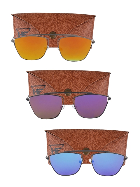 

Swiss Design Pack Of 3 Unisex Square UV Protected Sunglasses SDSG3, Purple