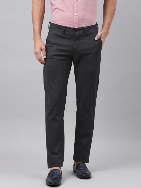 

Louis Philippe Sport Men Black Slim Fit Checked Regular Trousers