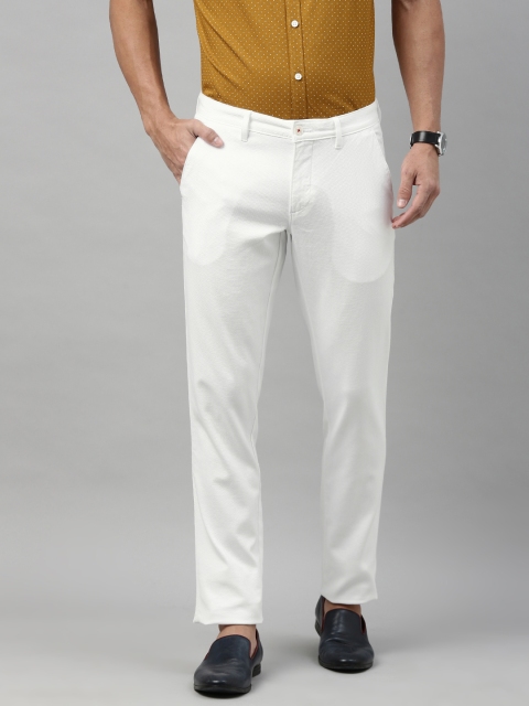 

Louis Philippe Sport Men White Tapered Fit Self Design Regular Trousers