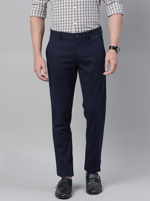

Louis Philippe Sport Men Navy Blue Slim Fit Solid Regular Smart Casual Trousers