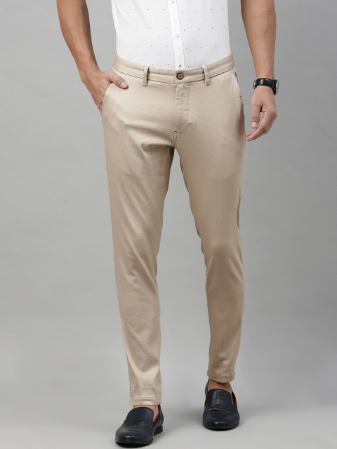 

Louis Philippe Sport Men Beige Comfy Tapered Fit Solid Regular Trousers