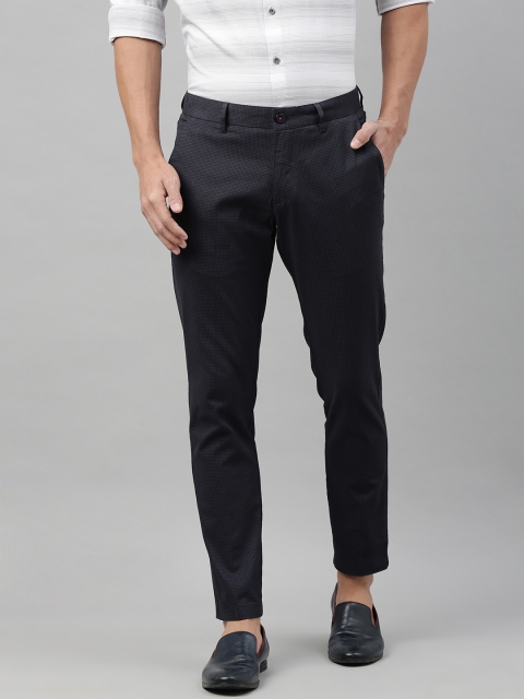

Louis Philippe Sport Men Black Comfy Tapered Fit Checked Regular Trousers