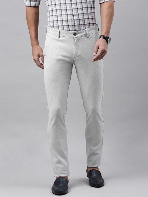 

Louis Philippe Sport Men Grey Self Design Super Slim Fit Regular Trousers