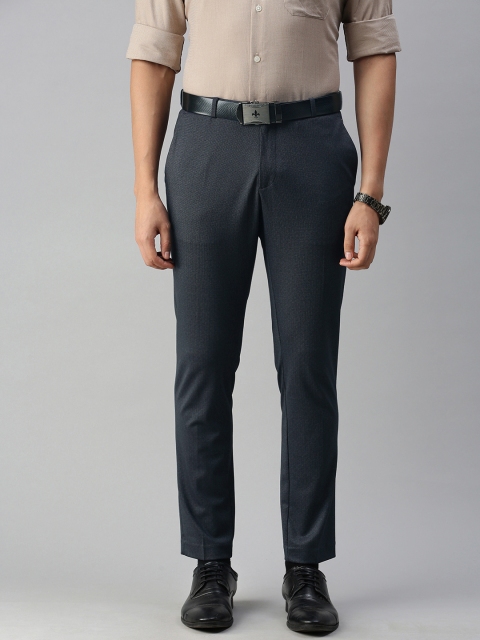 

Louis Philippe Sport Men Navy Blue Comfy Tapered Fit Textured Regular Trousers