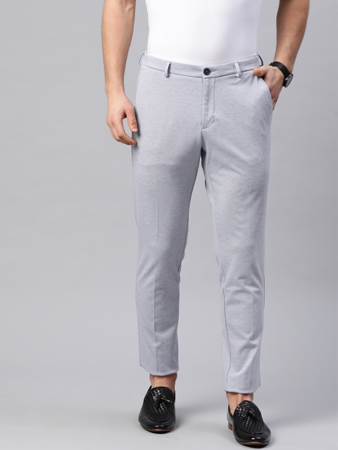 

Louis Philippe Sport Men Blue Tapered Fit Self Design knitted Athleisure Work Trousers