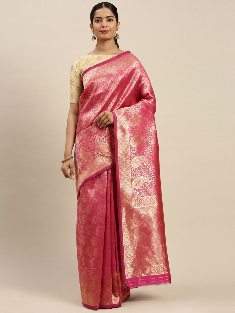 

Varanga Pink & Golden Woven Design Kanjeevaram Saree