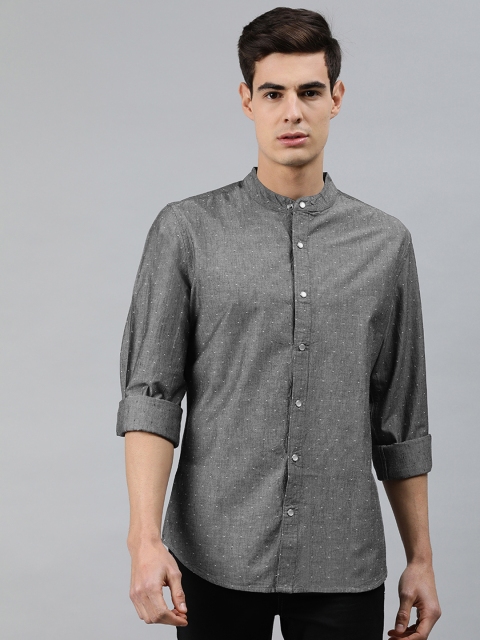 

MARCA Disati Men Grey & White Regular Fit Self Design Casual Shirt