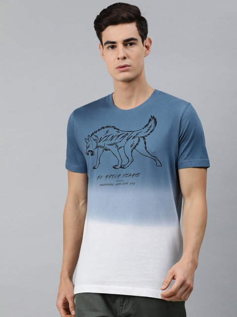 

MARCA Disati Men Blue Dyed Round Neck T-shirt