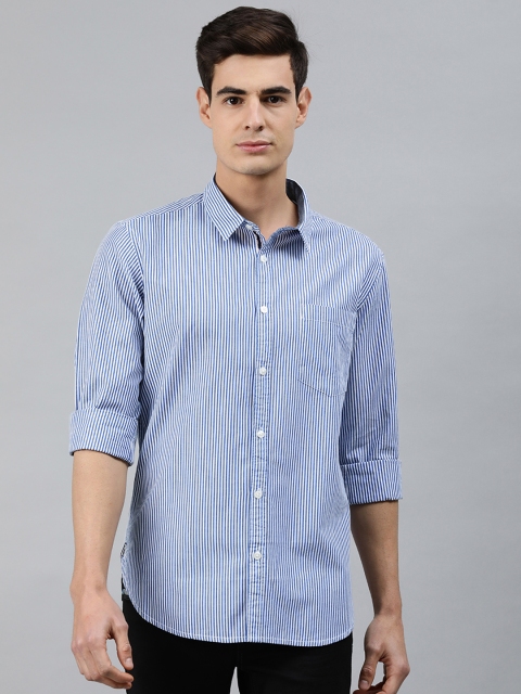 

MARCA Disati Men Blue & White Slim Fit Striped Casual Shirt