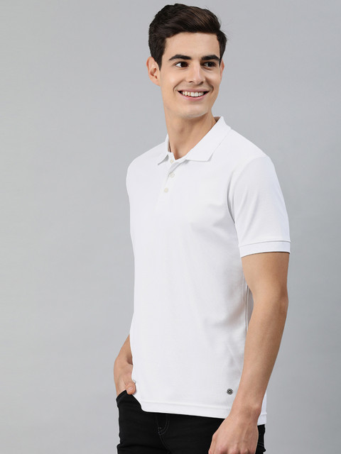

MARCA Disati Men White Solid Polo Collar T-shirt