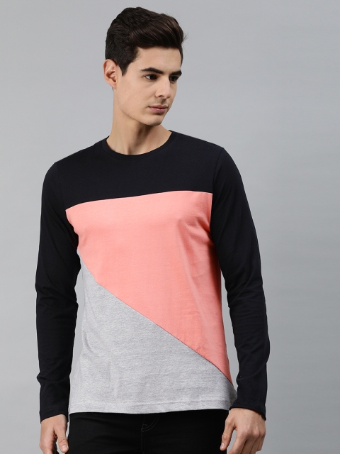 

MARCA Disati Men Black Colourblocked Round Neck T-shirt