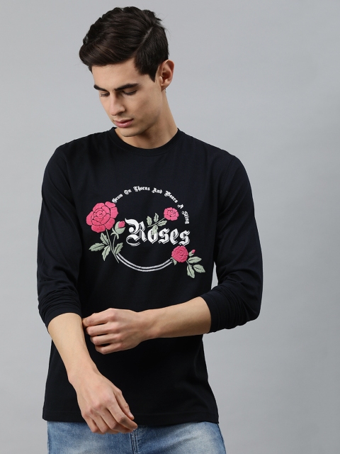 

MARCA Disati Men Black Printed Round Neck T-shirt