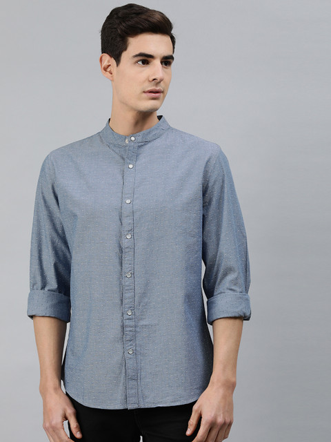 

MARCA Disati Men Blue Regular Fit Self Design Casual Shirt