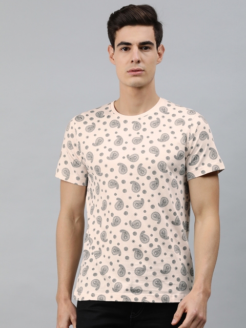 

MARCA Disati Men Pink & Black Printed Round Neck T-shirt