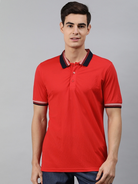 

MARCA Disati Men Red Solid Polo Collar T-shirt