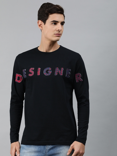 

MARCA Disati Men Black Printed Round Neck T-shirt