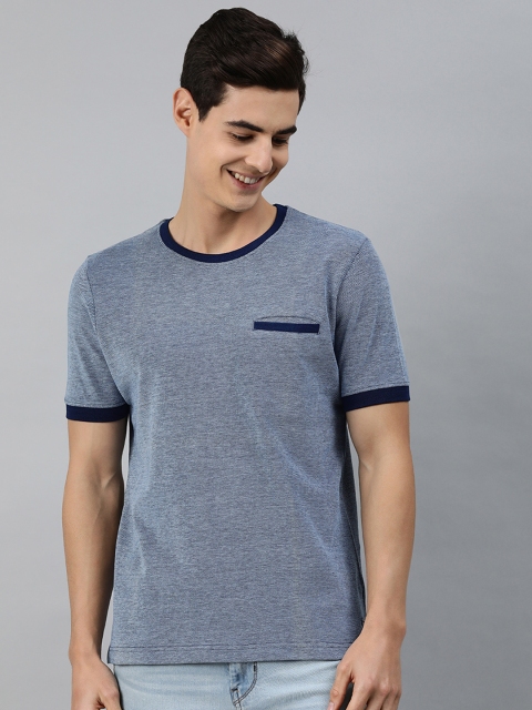 

MARCA Disati Men Blue Solid Round Neck T-shirt