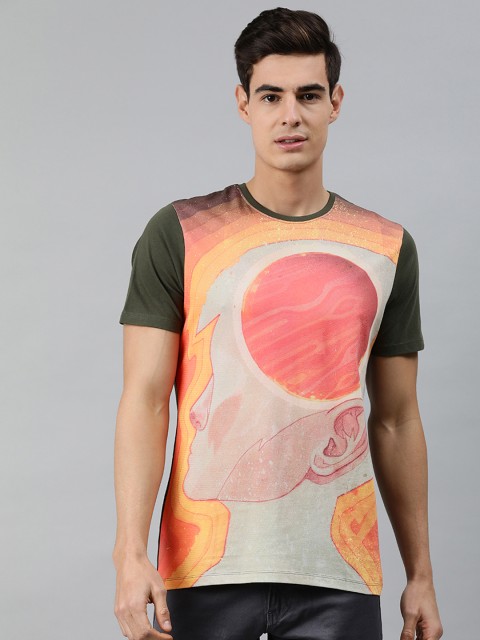 

MARCA Disati Men Multicoloured Printed Round Neck T-shirt, Multi