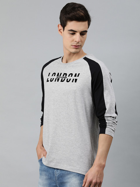 

MARCA Disati Men Grey Printed Round Neck T-shirt
