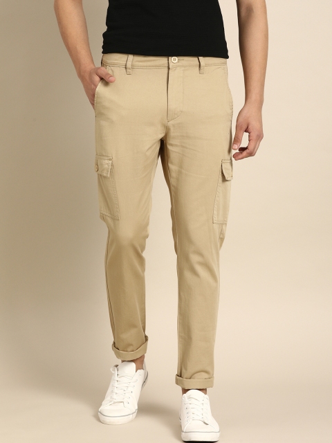 

ether Men Khaki Regular Fit Solid Cargos