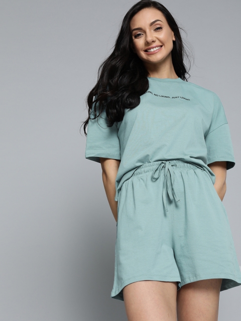 

M&H Easy Women Blue Printed Two-Piece Set