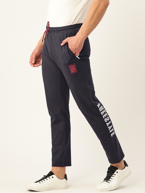 

Monte Carlo Men Navy Blue Knitted Smart Fit Self-Striped Track Pants