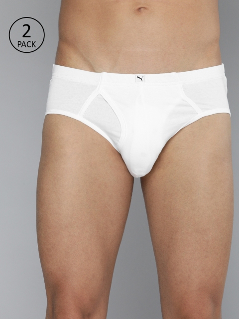 

Puma Men Pack of 2 White Solid Stretch Briefs 93210404
