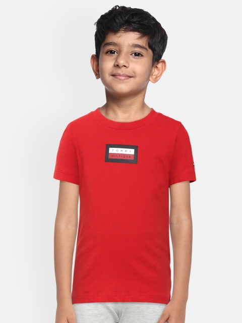 

Tommy Hilfiger Boys Red Printed Cotton Round Neck T-shirt
