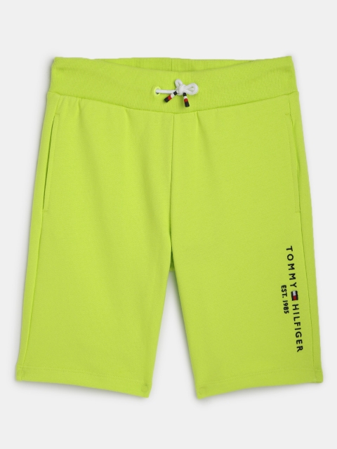 

Tommy Hilfiger Boys Lime Green Solid Pure Cotton Regular Fit Shorts