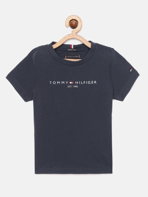 

Tommy Hilfiger Boys Navy Blue Printed Organic Cotton Round Neck T-shirt