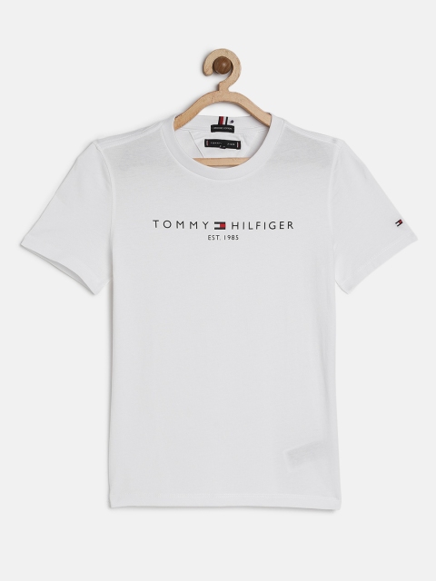 

Tommy Hilfiger Boys White Printed Pure Cotton Round Neck T-shirt