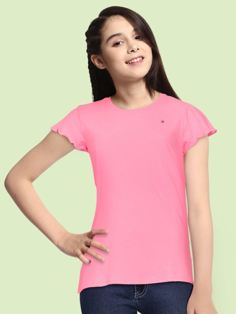 

Tommy Hilfiger Girls Pink Solid Regular Top