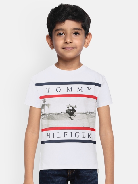 

Tommy Hilfiger Boys White Printed Round Neck T-shirt