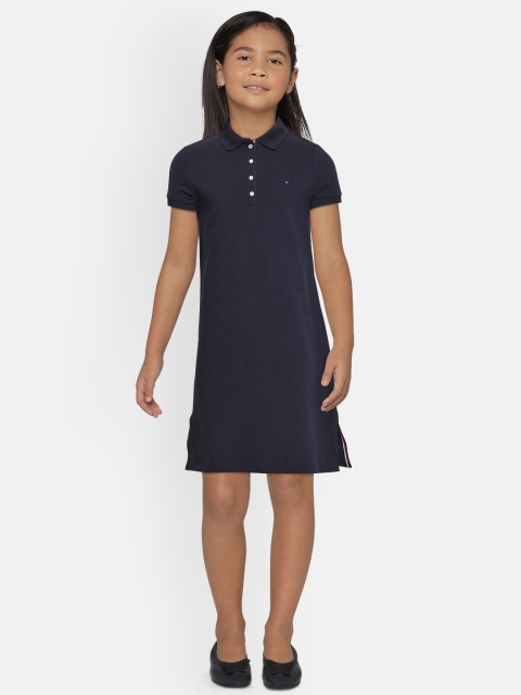 

Tommy Hilfiger Girls Navy Blue Solid T-shirt Dress