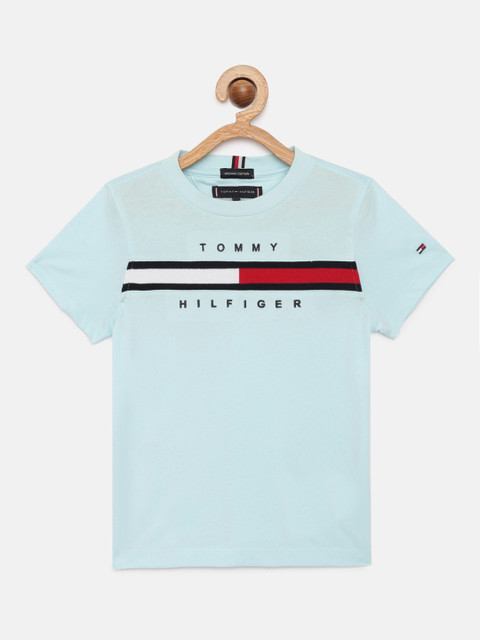 

Tommy Hilfiger Boys Blue Printed Organic Cotton Round Neck T-shirt