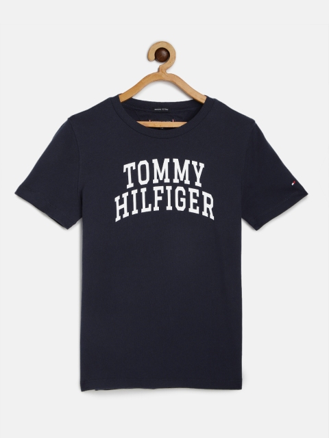 

Tommy Hilfiger Boys Navy Blue Printed Organic Cotton Round Neck T-shirt
