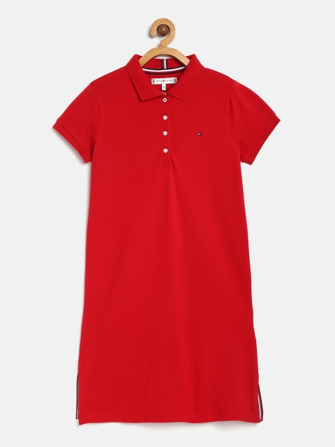 

Tommy Hilfiger Girls Red Solid T-shirt Dress