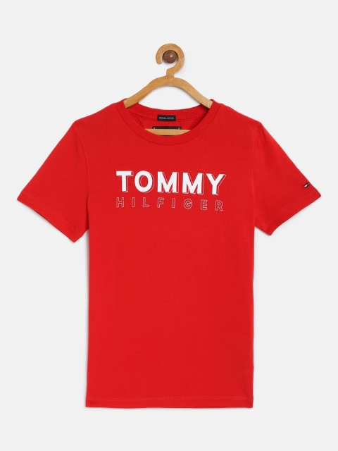 

Tommy Hilfiger Boys Red Printed Organic Cotton Sustainable T-shirt