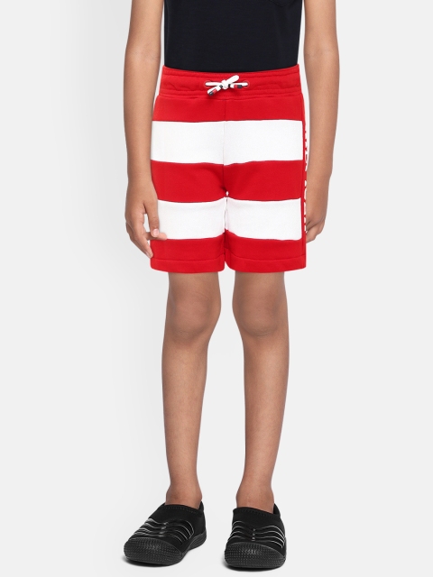 

Tommy Hilfiger Boys Red & White Colorblocked Cotton Regular Fit Shorts