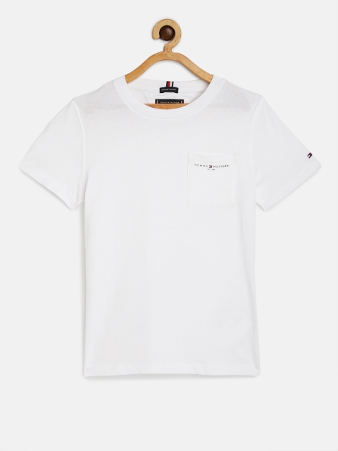 

Tommy Hilfiger Boys White Solid Organic Cotton Round Neck T-shirt