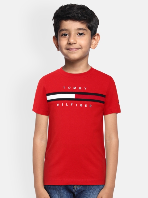 

Tommy Hilfiger Boys Red Round Neck Pure Cotton T-shirt