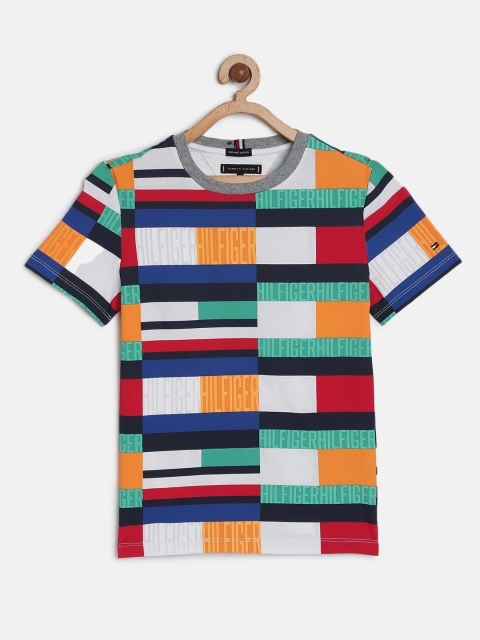 

Tommy Hilfiger Boys Multicoloured Printed Pure Cotton Round Neck T-shirt, Multi