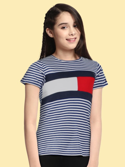 

Tommy Hilfiger Girls Blue & White Striped Top