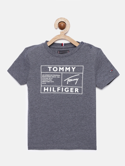 

Tommy Hilfiger Boys Navy Blue Printed Organic Cotton Round Neck T-shirt